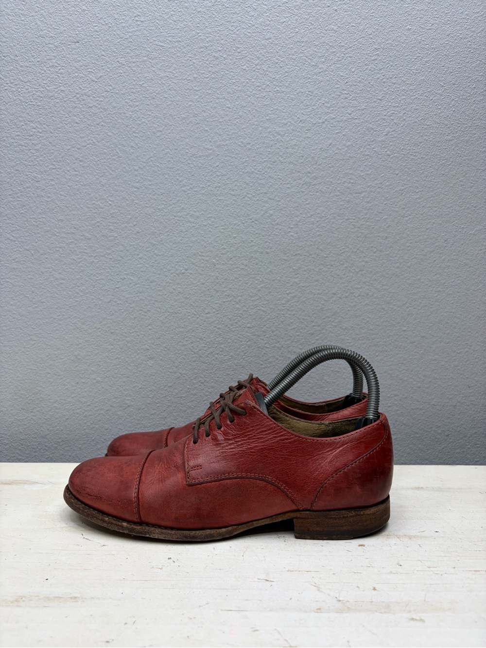 Frye Red Leather Erin Oxford Shoes Size 7